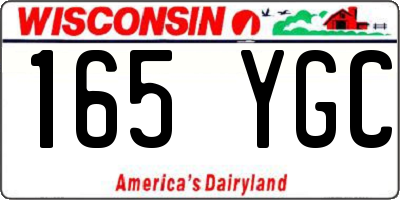 WI license plate 165YGC