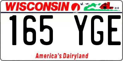 WI license plate 165YGE