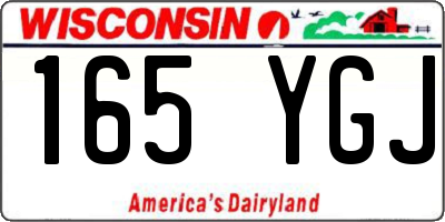 WI license plate 165YGJ