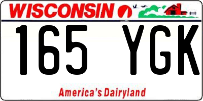 WI license plate 165YGK