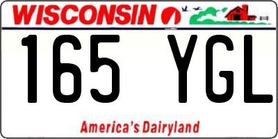 WI license plate 165YGL