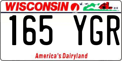 WI license plate 165YGR