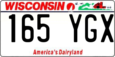 WI license plate 165YGX