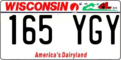 WI license plate 165YGY