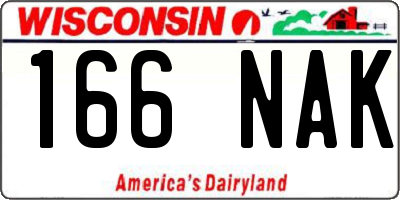WI license plate 166NAK