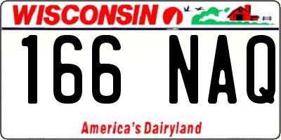 WI license plate 166NAQ