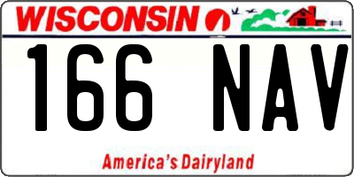 WI license plate 166NAV
