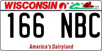 WI license plate 166NBC