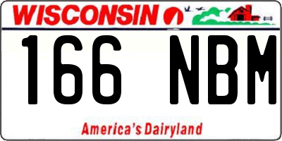 WI license plate 166NBM