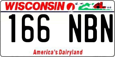 WI license plate 166NBN