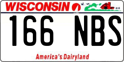 WI license plate 166NBS