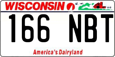 WI license plate 166NBT