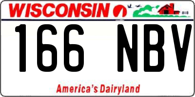 WI license plate 166NBV