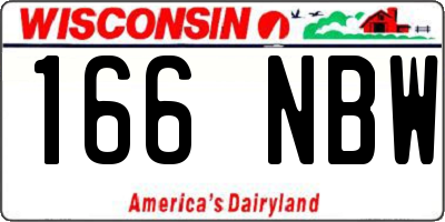 WI license plate 166NBW