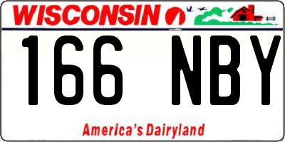 WI license plate 166NBY