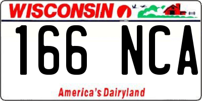 WI license plate 166NCA