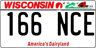 WI license plate 166NCE
