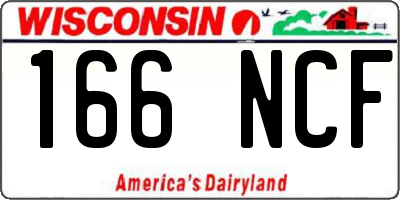 WI license plate 166NCF