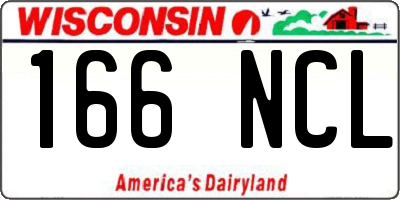 WI license plate 166NCL