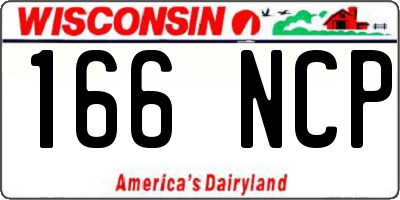 WI license plate 166NCP
