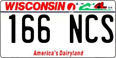 WI license plate 166NCS
