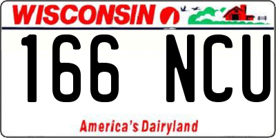 WI license plate 166NCU