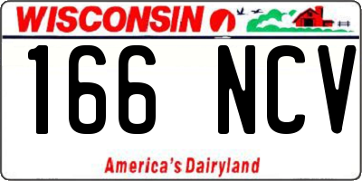 WI license plate 166NCV