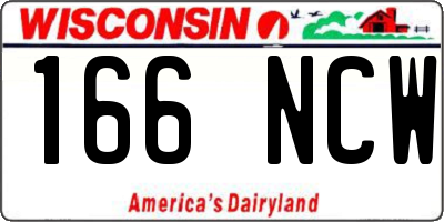 WI license plate 166NCW