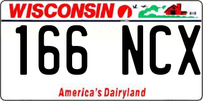 WI license plate 166NCX