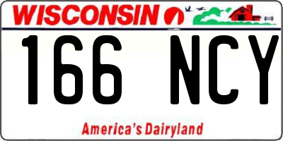 WI license plate 166NCY