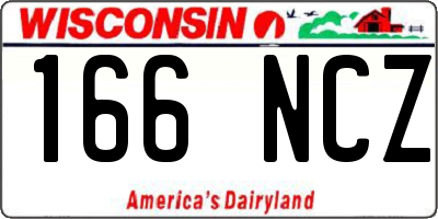 WI license plate 166NCZ
