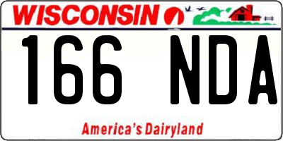 WI license plate 166NDA