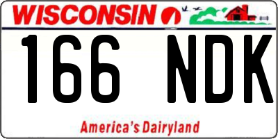 WI license plate 166NDK