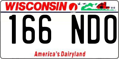 WI license plate 166NDO