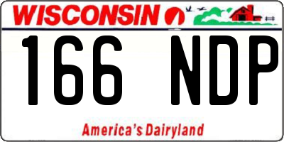 WI license plate 166NDP