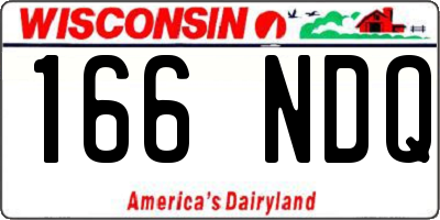 WI license plate 166NDQ