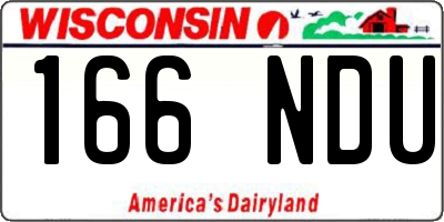 WI license plate 166NDU