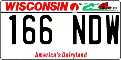 WI license plate 166NDW