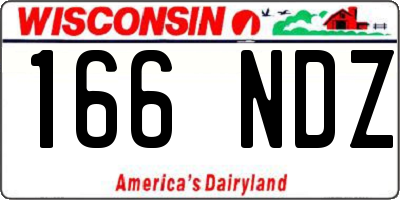 WI license plate 166NDZ
