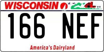 WI license plate 166NEF