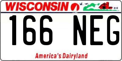 WI license plate 166NEG