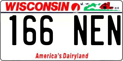 WI license plate 166NEN