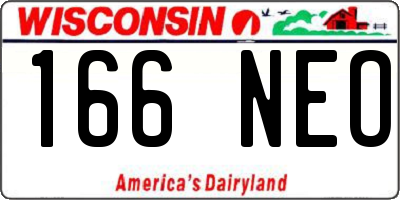 WI license plate 166NEO