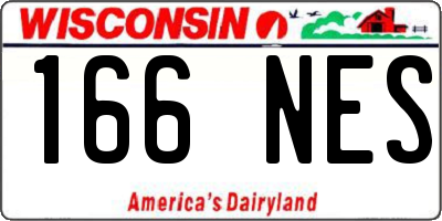 WI license plate 166NES