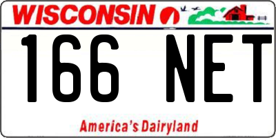 WI license plate 166NET
