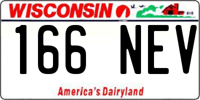 WI license plate 166NEV