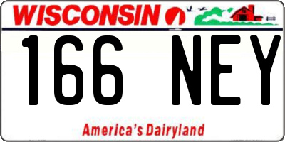 WI license plate 166NEY