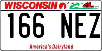 WI license plate 166NEZ