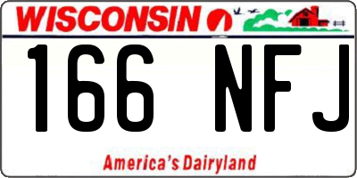 WI license plate 166NFJ