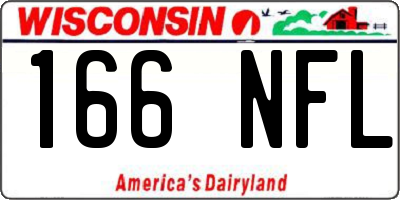 WI license plate 166NFL